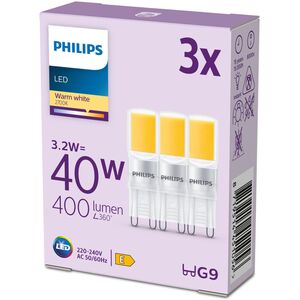Signify Philips LED Standard Brenner 40W G9 Warmweiß non-dim 3er P