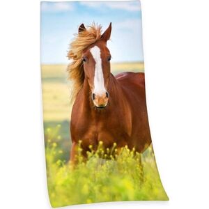 Herding KOŃ BRĄZOWY KONIE DUŻY RĘCZNIK 150X75 BAWEŁNA