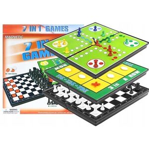 LeanToys Gry 7w1 Zestaw Gier Planszowych Ludo Warcaby LEAN TOYS