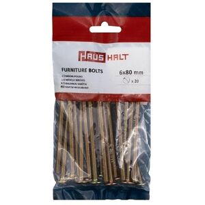 FURNITURE BOLT M6X80 YELLOW. 20 PCS