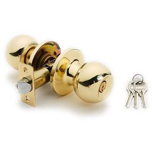 DOOR KNOB LOCK 607 PB 3 KEYS POLISH BRAS