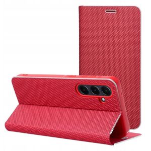 Θήκη LUNA Book Carbon για XIAOMI Redmi Note 14 4G (GLOBAL - 164,84mm x 78,15mm x 8,16mm) κόκκινο