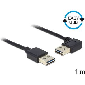 Kabel USB Delock USB-A - USB-A 1 m Czarny (83464)