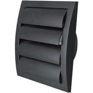 Πλαστική γρίλια εξαερισμού ND12ZA, 190 x 190 mm, DN125, με περσίδα, ανθρακί χρώμα
