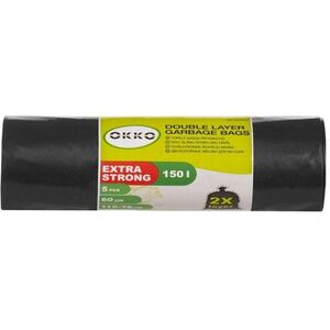 WASTE BAGS GREEN/BLACK 150L 5PCS 60MY