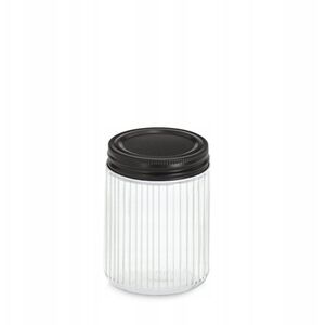 Βάζο με μεταλλικό καπάκι KITCHEN ESSENTIALS, ραβδωτό γυαλί
