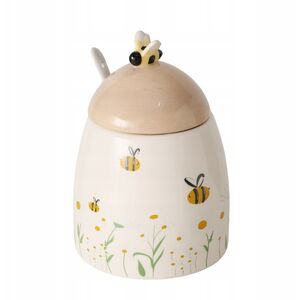 Κεραμικό δοχείο με καπάκι και κουτάλι HONEY, 445 ml