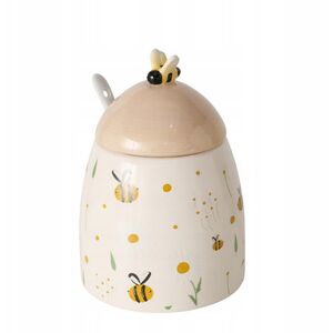 Κεραμικό δοχείο με καπάκι και κουτάλι HONEY, 445 ml