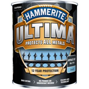 Hammerite Ultima Μεταλλικό Χρώμα - Ανθρακί Γκρι - RAL 7016 - 750 ml.