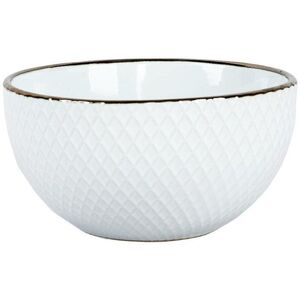 BOWL EMBOS OUTS GLAZE INSIDE WHITE 270ML