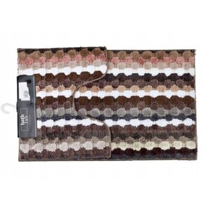 Σετ ZAC 2 χαλάκια 50x90cm/50x40cm καφέ ρίγες