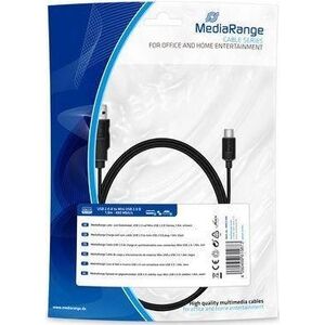 Kabel USB MediaRange USB-A - 1.8 m Czarny (MRCS188)