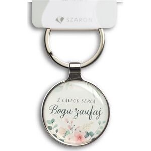 Breloczek Szaron Brelok metalowy srebrny - Z całego serca