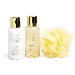 Σετ μπάνιου IDC Institute Mandarin & Grapefruit: Τζελ ντους, 100 ml + Λοσιόν σώματος, 100 ml + Σφουγγάρι, 1 τεμ + Καλλυντική τσάντα, 1 τεμ.