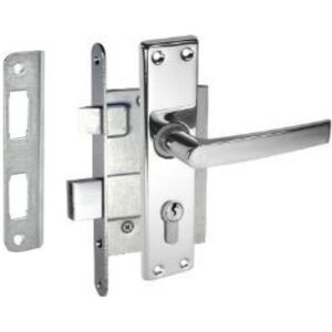 Κλειδαριά Mortise με πλάκα πλαισίου ZV-4-1-2, 407Z-35801/C, 55 mm, γαλβανισμένες λαβές