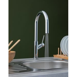 Βρύση νεροχύτη RUBINETA BONA-33 PO, με αποσπώμενο στόμιο, χρώμα χρωμίου.
