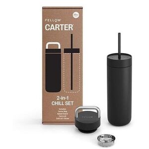 Fellow - Carter Chill Set 2 w 1 - Θερμική κούπα + 2 καπάκια - Μαύρο 591 ml