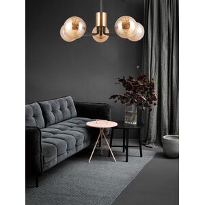Φωτιστικό κρεμαστό G. LUX Amber, 5 x E27, μαύρο/ορείχαλκο χρώμα, ο60 cm