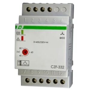 F&F Przekaźnik zaniku i asymetrii faz z kontrolą styków stycznika 10A 1P 4sek 40-80V CZF-332