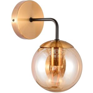 Φωτιστικό τοίχου G. LUX Amber, 1 x E27, ορείχαλκος/μαύρο