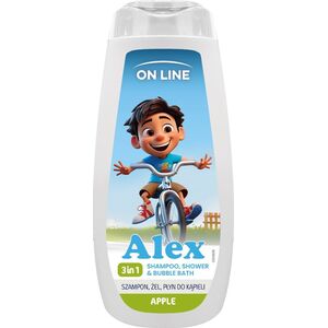 Forte Sweeden ON LINE KIDS Alex 3w1 Szampon, żel, płyn do kąpieli - Apple 400 ml