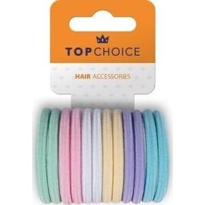 Top Choice TOP CHOICE Gumki do włosów 12 sztuk - mix kolorów pastelowych