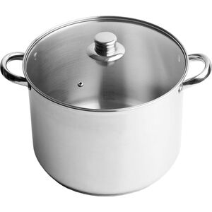 KOKO Stok Pot DUŻY Garnek nierdzewny 8l WYSOKI 24cm indukcja gaz z pokrywą