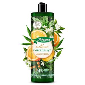 HERBAPOL Żel pod prysznic energetyzujący Olej konopny, Pomarańcza, Żeń-szeń 400 ml