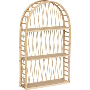 Półka wisząca półowalna rattan, MDF Anahi 74x45 cm