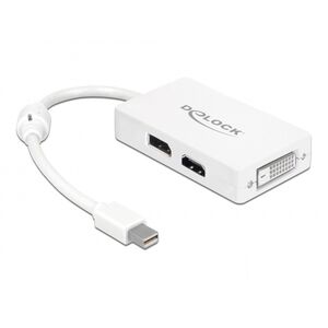 Adapter AV Delock DisplayPort Mini - DisplayPort - HDMI - DVI biały (61768)