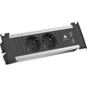 Bachmann BACHMANN KAPSA Small 2x gniazdo z uziemieniem 1x ładowarka USB, wtyczka montażowa