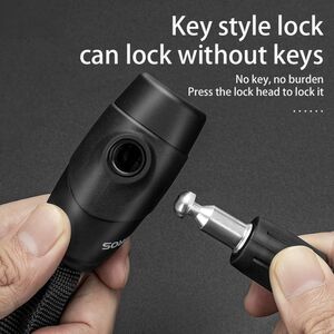 RockBros Zapięcie rowerowe dwa zamki na szyfr i klucz 0.95m - czarne ROCKBROS
