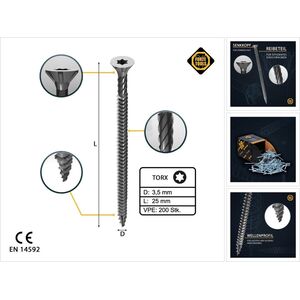 ΒΙΔΑ ΓΙΑ ΜΟΡΙΟΣΑΝΙΔΑ SCR T15 3.5X25 ΛΕΥΚΟ ZN(200)