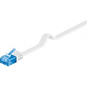 CAT 6A Płaska Kabel połączeniowy,U/UTP, Biały - Długość kabla 0.5 m