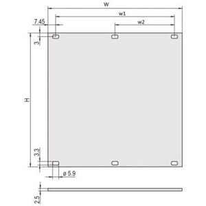 Panel przedni SCHROFF, nieekranowany, zespół śrub 6 HU, 84 HP, 2,5 mm, Al, anodowany