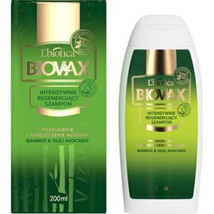 BIOVAX Bambus & Olej Avocado, intensywnie regenerujący szampon do włosów, 200 ml