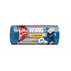 Anna Zaradna AZ Worki na śmieci z uszami LDPE 60L 20SZT. NIEBIESKIE (AZ1-WNS-3890)