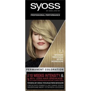 Syoss Permanent Coloration farba do włosów trwale koloryzująca 7_1 Naturalny Średni Blond