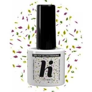 Hi Hybrid Hi Hybrid HEMA Free Top na lakier hybrydowy No Wipe #03 Yellow Fireworks 5ml