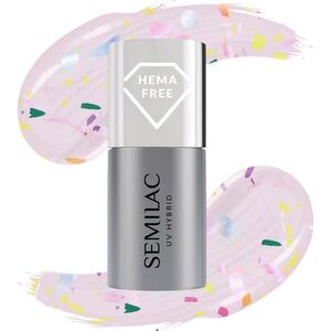 Semilac SEMILAC Top do lakierów hybrydowych No Wipe Matte - Violet Galaxy (HEMA free) 7ml