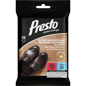 Osram Presto Ściereczki nawilżane z woskiem do butów i wyrobów ze skóry 15 sztuk