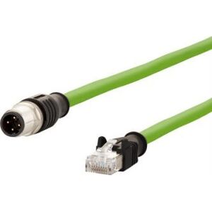 Metz Kabel połączeniowy METZ CONNECT M12 męski-RJ45 męski, 4-biegunowy RJ45 z kodem D, 1 m