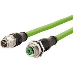 Metz Kabel połączeniowy METZ CONNECT M12 żeński-męski, 8-biegunowy, kodowany X, prosty-prawy, 1 m
