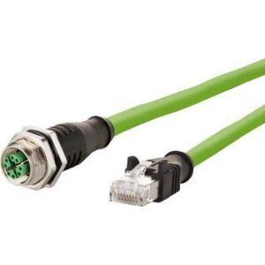 Metz Kabel połączeniowy METZ CONNECT M12 żeński-RJ45 męski, 8-biegunowy, kodowany X, przelotowy, 2 m
