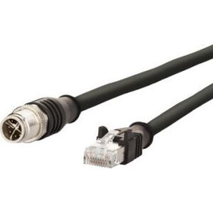 Triton Kabel połączeniowy METZ CONNECT M12 męski-RJ45 męski, 4-biegunowy z kodem X, czarny, 10 m