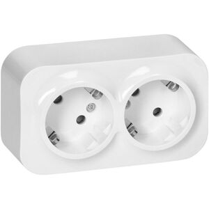 ToDo Gniazdo podwójne 2x2P+Z, 16A/230VAC, IP20,Schuko,Białe 10 sztuk