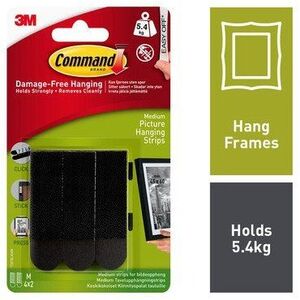 3M 17201BLK, Black, Metal, Wood
