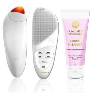 Επαγγελματική Σειρά LUMINEO Sonic Thermo Brush για το πρόσωπο + Τζελ Lumineo για προβληματικό και ακνεϊκό δέρμα