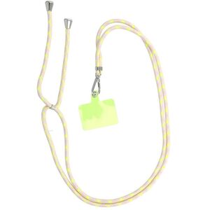 Λουράκι τηλεφώνου, Κρεμαστό τηλεφώνου - SWING (6mm) με ρύθμιση μήκους / μήκος σχοινιού 165cm (μέγιστο 82,5cm σε βρόχο) / για τον ώμο ή τον λαιμό - γκρι-κίτρινο