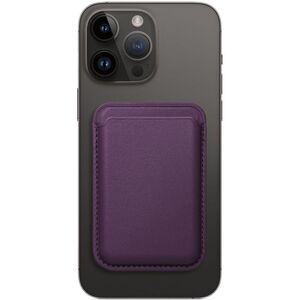 Μαγνητικό πορτοφόλι για κάρτες LEATHER MAG WALLET συμβατό με MagSafe σκούρο μοβ